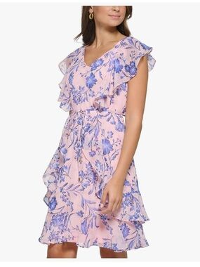 Tommy Hilfiger Size 16 NWT Floral Wrap Dress | Feminine Ruffle Detail